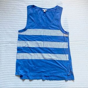 Gap blue and white sequin tank size Medium